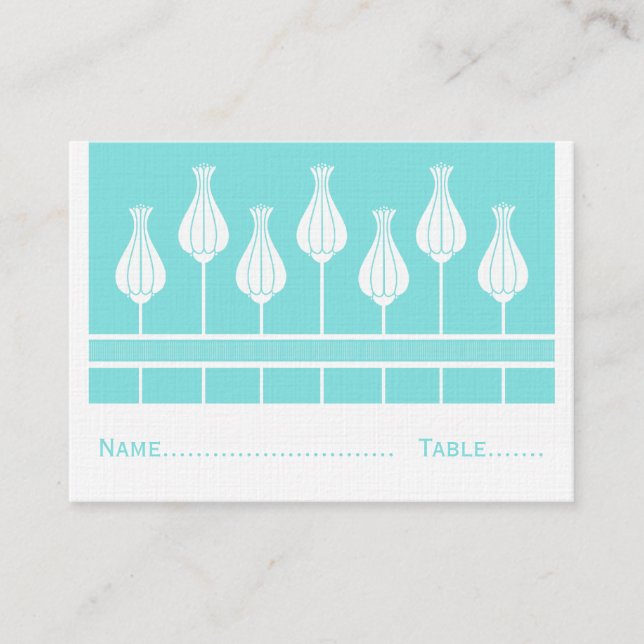 Art Deco-Blommigt Bröllop-platskort Placeringskort (Framsida)