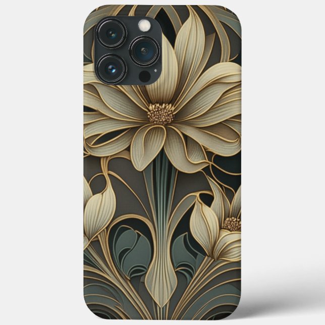 Art Deco-Blommigt design #2 iPhone/iPad-fall (Baksida)