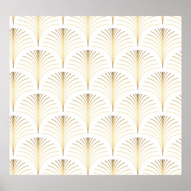 Art Deco Blommigt: Golden Elegance. Poster (Framsidan)