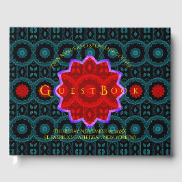 Art Deco Blommigt Guest Bok