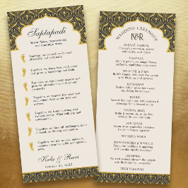 Art Deco Blommigt Lotus Indian & Hindu Bröllop Program