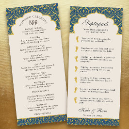 Art Deco Blommigt Lotus Indian & Hindu Bröllop Program