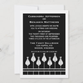 Art Deco-Blommigtens bröllopsinbjudan Inbjudningar