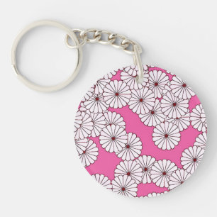 Art Deco blommönster - krämfärgad på rosa
