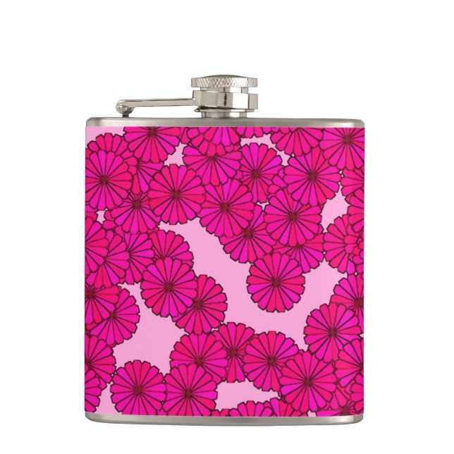 Art Deco blommönster - magenta på rosa Fickplunta (Framsidan)