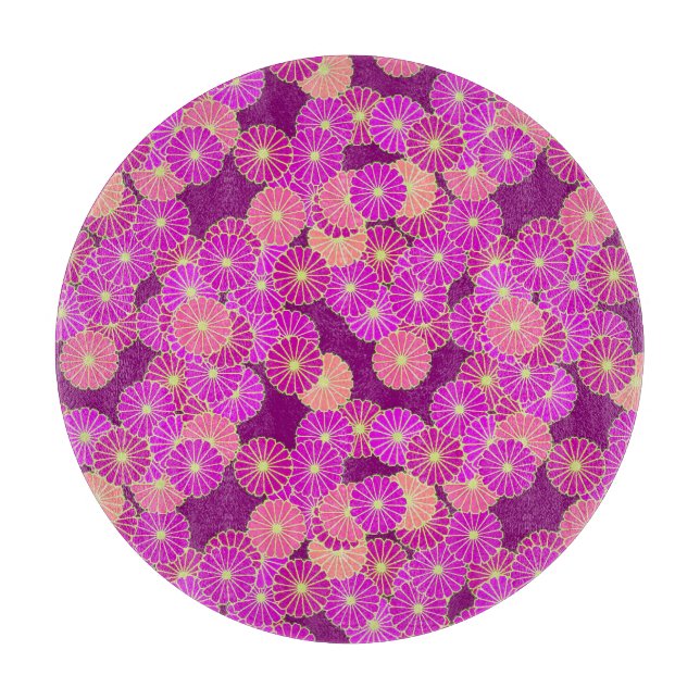 Art Deco blommönster - nyanser av violett, korall (Framsidan)