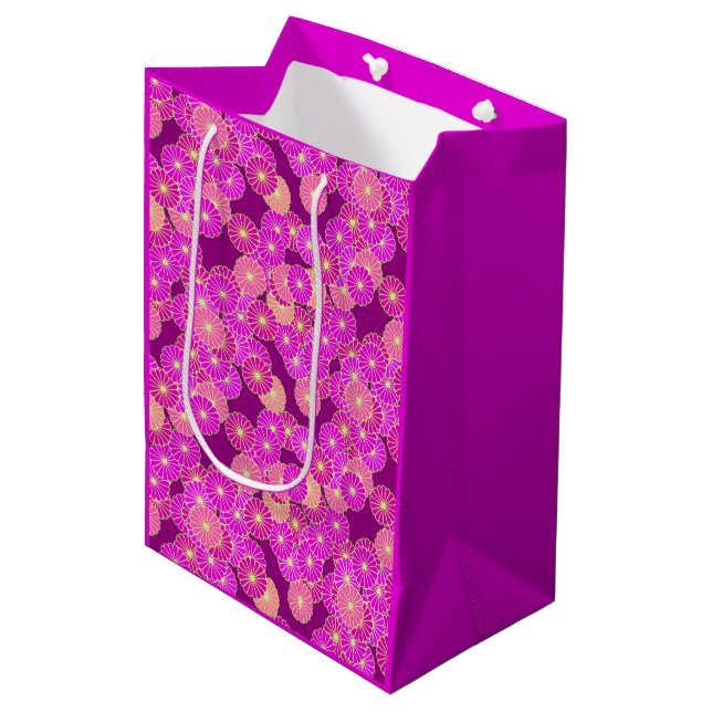 Art Deco blommönster - nyanser av violett, korall (Framsidan Vinklad)