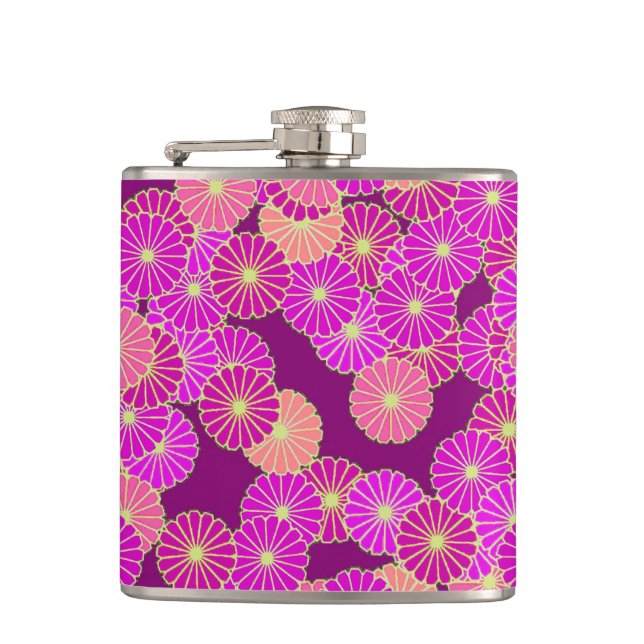 Art Deco blommönster - nyanser av violett, korall Fickplunta (Framsidan)