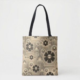 Art deco blommönster vintage blom geometrisk tygkasse