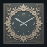 Art Deco-blommor Fyrkantig Klocka<br><div class="desc">Underbar klockdesign. Du kommer att kärlek det som andra. Du kan fritt använda den här designen för andra produkter som du gillar eller anpassa och lägga till texten. Följ mig för mer. Tack. Ha en trevlig dag.</div>