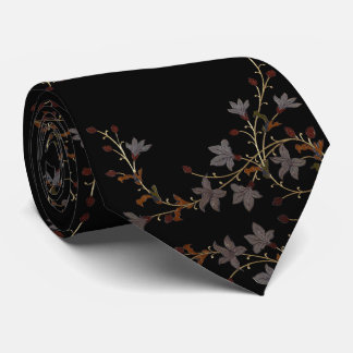Art Deco Blommor På Svart Slips