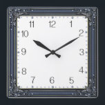 Art Deco Blue Fyrkantig Klocka<br><div class="desc">Great clock design. You will love it like others. Be free to use this design for other product you like or to customize and add your text. Follow me for more. Thank you. Have a nice day.</div>