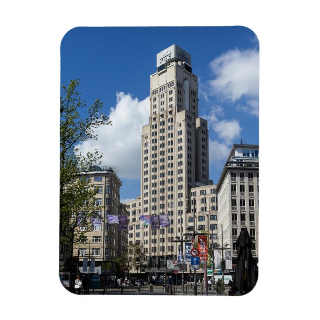 Art Deco Boerentoren stadslandskap, Antwerpen Magnet (Vertikal)