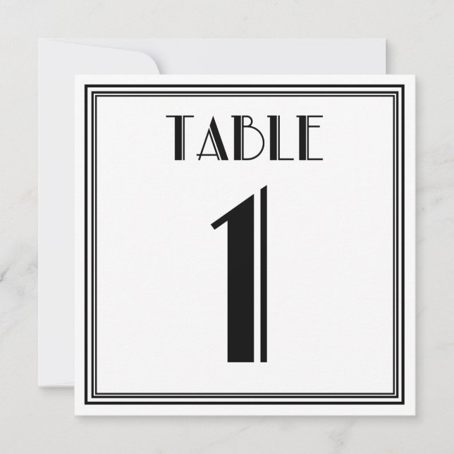 Art Deco Bord Nummer 1 Inbjudningar (Framsida)