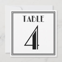 Art Deco Bord Nummer 4 Inbjudningar