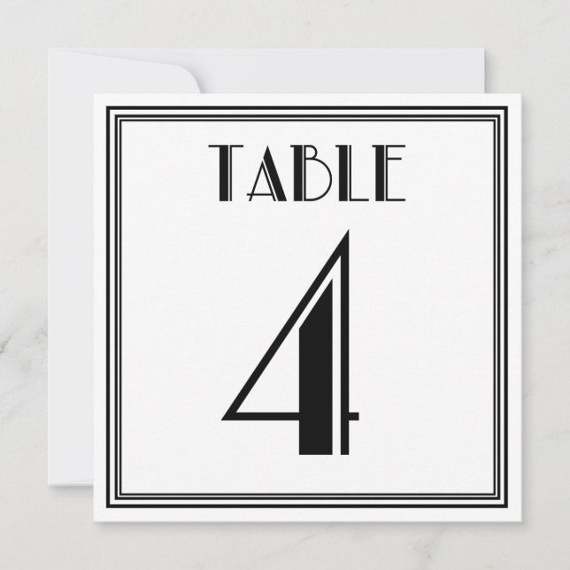 Art Deco Bord Nummer 4 Inbjudningar (Framsida)