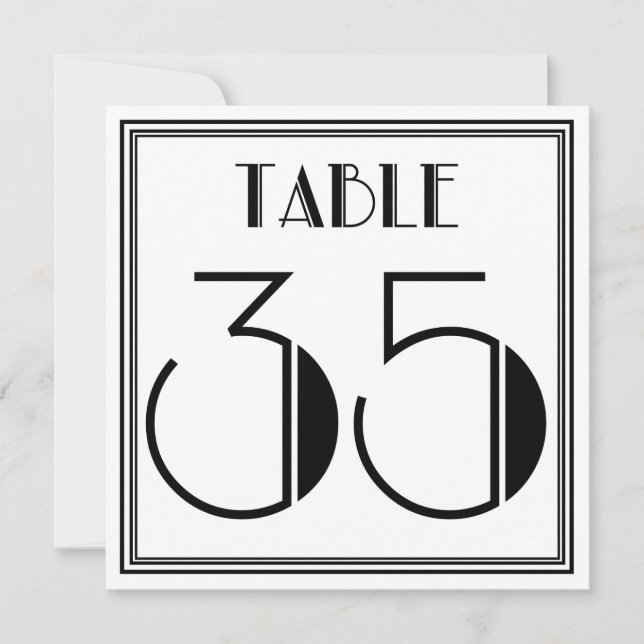Art Deco Bordnummer 35 Inbjudningar (Framsida)