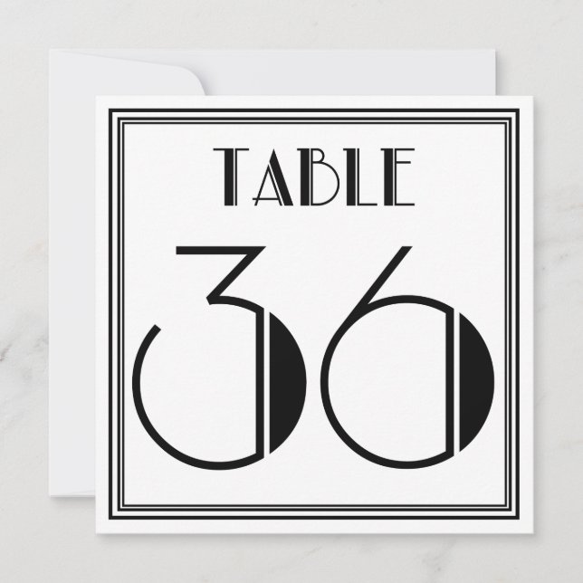 Art Deco Bordnummer 36 Inbjudningar (Framsida)