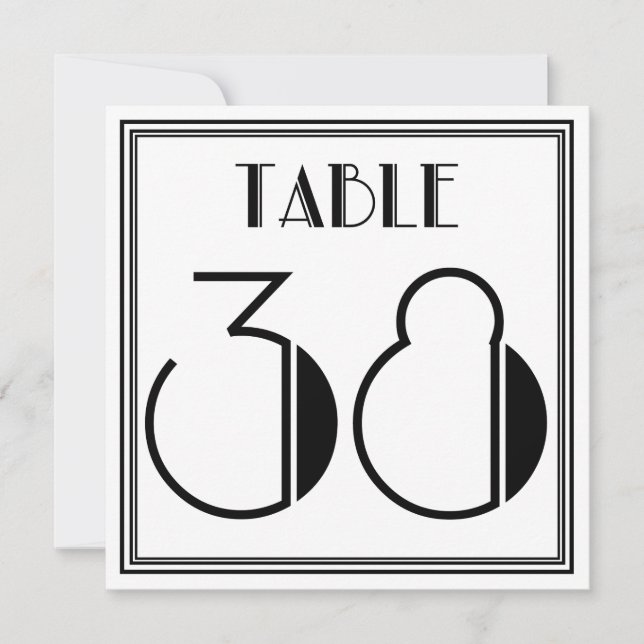 Art Deco Bordnummer 38 Inbjudningar (Framsida)