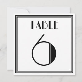 Art Deco Bordnummer 6 Inbjudningar