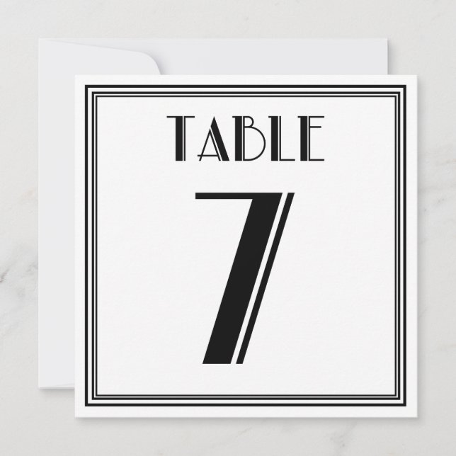 Art Deco Bordnummer 7 Inbjudningar (Framsida)