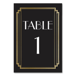 Art Deco Bordsnummer Guld & Black Bröllop
