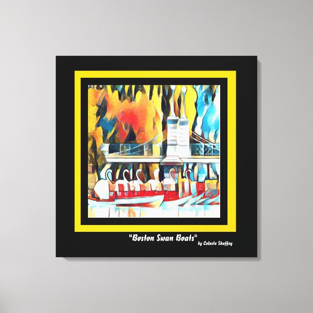 Art Deco Boston Svan Boats Canvastryck (Framsida)