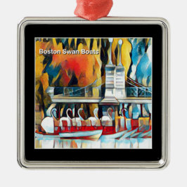 Art Deco Boston Svan Boats Julgransprydnad Metall
