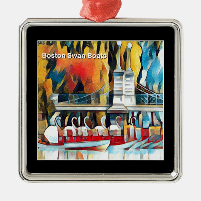 Art Deco Boston Svan Boats Julgransprydnad Metall (Framsidan)