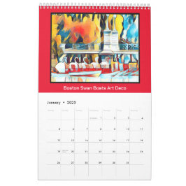 Art Deco Boston Svan Boats Kalender