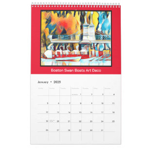 Art Deco Boston Svan Boats Kalender
