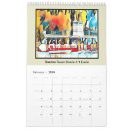Art Deco Boston Svan Boats Kalender