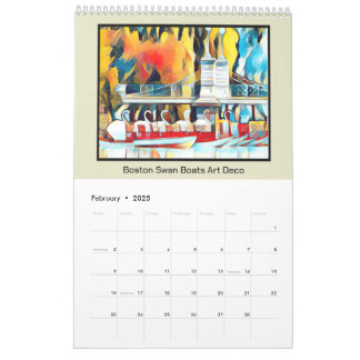 Art Deco Boston Svan Boats Kalender