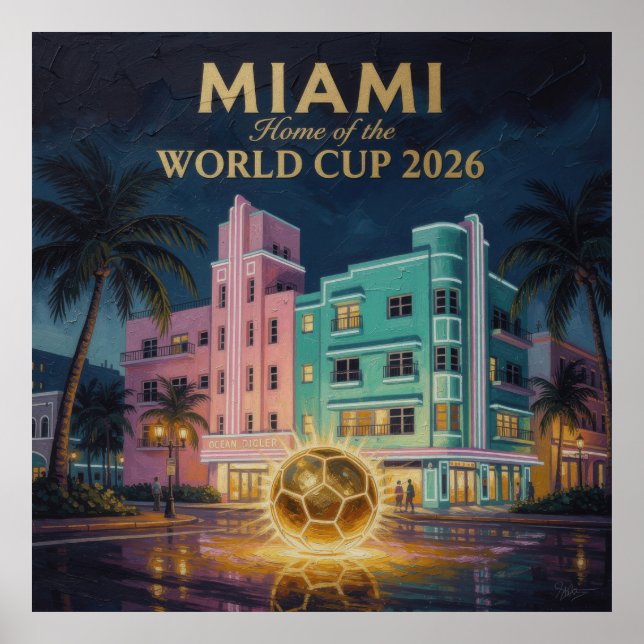 Art Deco Boulevard Tryck  Miami Citi (Framsidan)