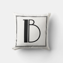 Art Deco Brev B Monogrammed Pillow Kudde