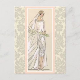 Art Deco Bride Vykort