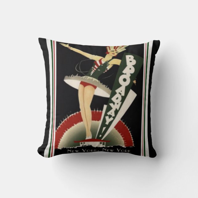 Art Deco Broadway New York Pillow Kudde (Framsida)