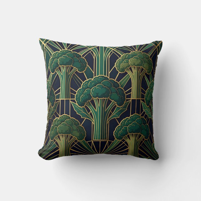 Art Deco Broccolimönster Kudde (Framsida)