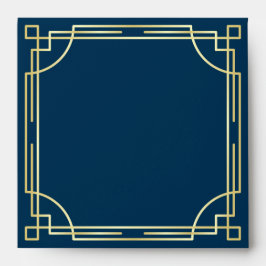 Art Deco Bröllop Elegant Guld Blue Underbar Gatsby