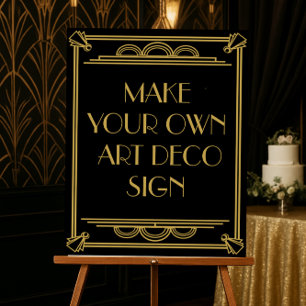 Art Deco bröllop eller partiskylt, gör din egen Poster