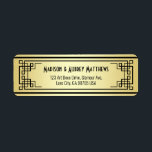 Art Deco Bröllop Guld Black Elegant Returadress Returadress Etikett<br><div class="desc">Skapa din egen unika Art Deco-stil, Underbar Gatsby-inspirerad design med abstraktens geometriska prydnadsföremål och mönster i guld och klassisk svart. En perfekt för elegant, klassindelning, könsneutral, helårskonstruktion för att upptäcka par som vill ha något annat än de vanliga pappra sorterna för feminin, blommigt, pastellfärgad bröllop. Även underbar för efterälskande par...</div>