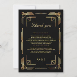 Art deco bröllop lyxur bröllop tackkort tack kort