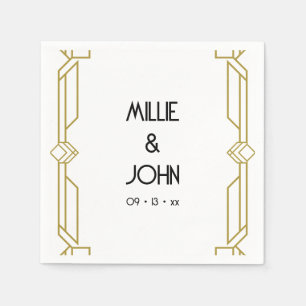 Art Deco Bröllop Pappersservett