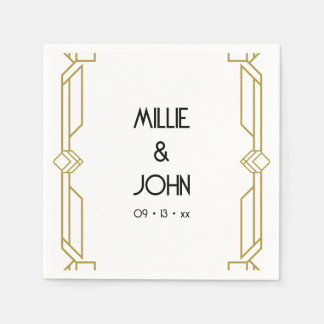 Art Deco Bröllop Pappersservett
