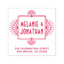 Art Deco Bröllop Ram Returadress