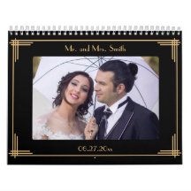 Art Deco Bröllop Wall Calendar