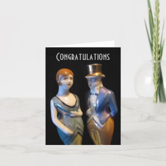 Art Deco bröllops-/årsdags kort