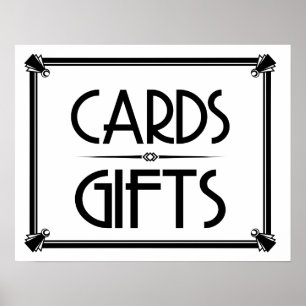 Art Deco BRÖLLOPSFEST CARDS & GIFTS SIGN Poster