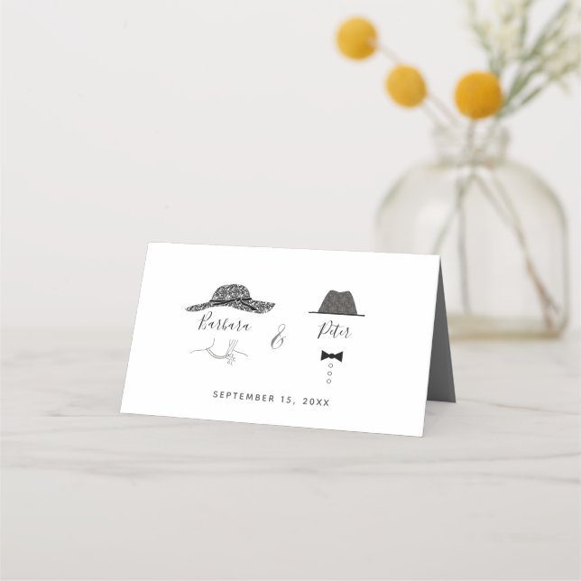 Art Deco Bröllopsplatskort Placeringskort (Baksida)