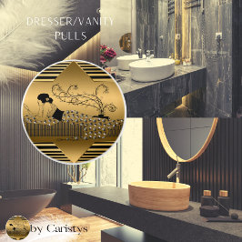 Art Deco Bronze Black Dam avslappning Knopp
